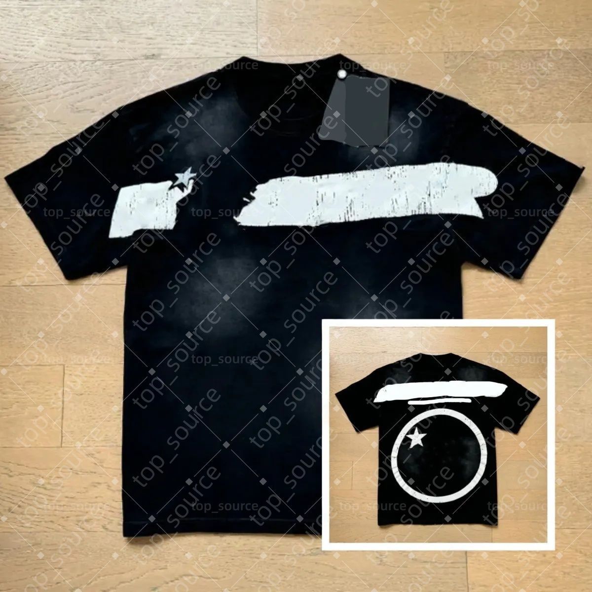 High quality designer graphic shirt Mens short sleeve designer with NFC scan new womens wash street loose round neck casuas High Streets Trendl mens shirts - 4 of 8