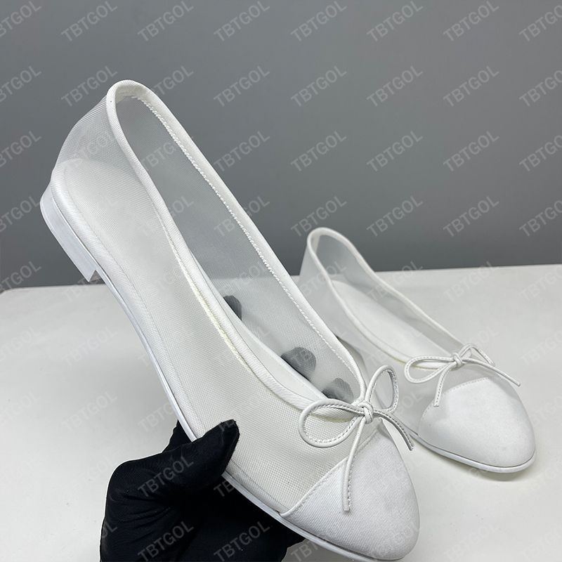 2026 Womens Designer Shoes Ballet Flats Loafers Mesh Dress Shoes Dolly Heels Ballerine Flat Pumps Fashion Bow Sandals Slides Bridal Wedding Shoes 1057 - 3 of 8