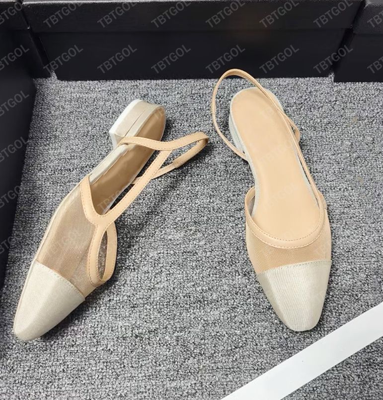 Free Shipping Mesh Flats Designer Ballerine Shoes Classic Women Bow Sandals Slides Fashion Ballet Flat Summer Party Dress Shoes 1057 - 3 of 8