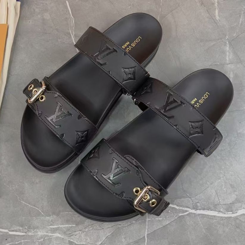 Designer Slippers sandals Men and Women brown slides Genuine Leather Casual Shoes summer beach gladiator Mules hasp Womantop quality Flat Slide Designer sandal - 5 of 8