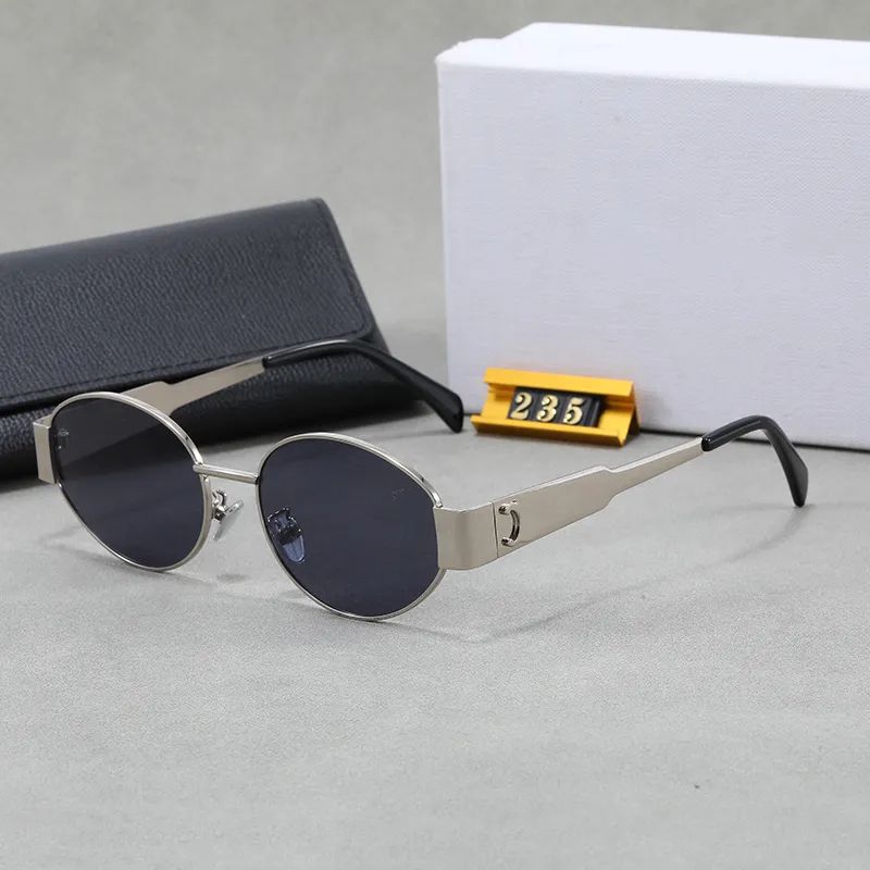 Designer Sunglasses For Women Designer Glasses Ladies Sunglass Metal Full Frame Mirror Woman With Box High Quality - 4 of 7