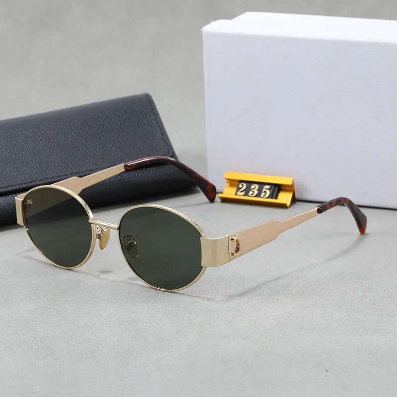 Designer Sunglasses For Women Designer Glasses Ladies Sunglass Metal Full Frame Mirror Woman With Box High Quality - 2 of 7