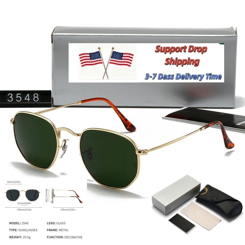 Luxury designer sunglasses 3548 RB sunglasses Hexagonal metal sunglasses Top quality gafas 3447 luxury UV400 Eyewear Classiceyeglasses for men and women 51mm - 3 of 9