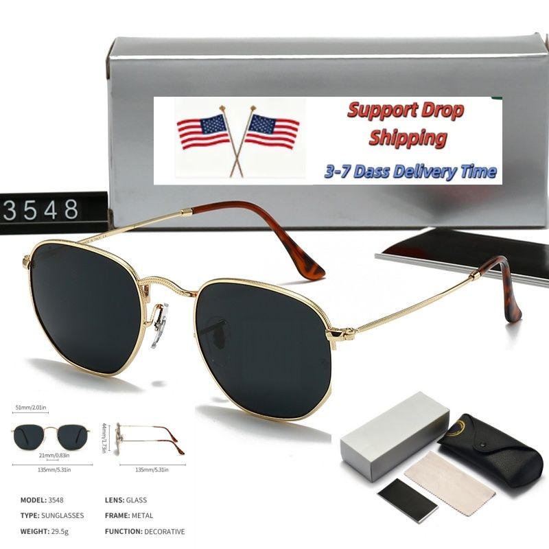Luxury designer sunglasses 3548 RB sunglasses Hexagonal metal sunglasses Top quality gafas 3447 luxury UV400 Eyewear Classiceyeglasses for men and women 51mm - 5 of 9