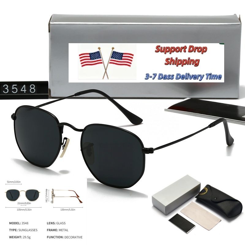Luxury designer sunglasses 3548 RB sunglasses Hexagonal metal sunglasses Top quality gafas 3447 luxury UV400 Eyewear Classiceyeglasses for men and women 51mm - 4 of 9
