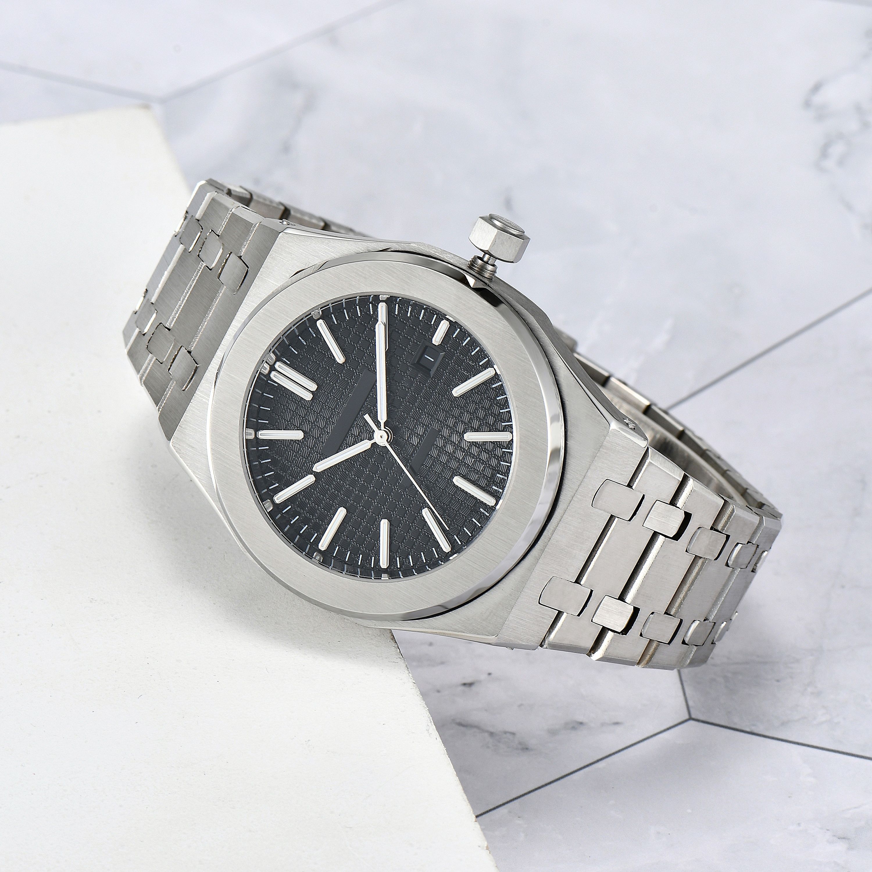 men's automatic watch with sapphire luminous dial - stainless steel swim watch, smart casual style 41mm - 4 of 8