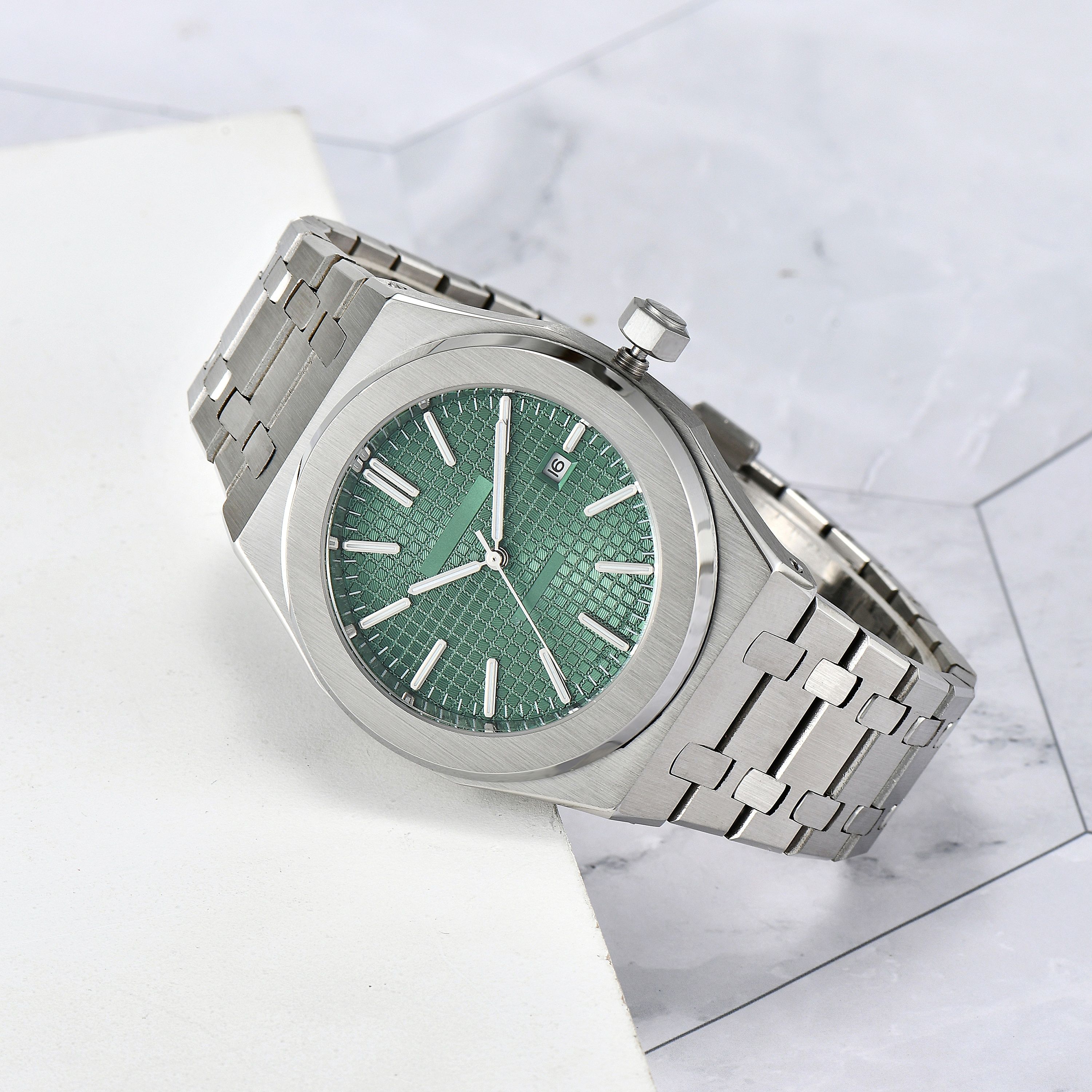 men's automatic watch with sapphire luminous dial - stainless steel swim watch, smart casual style 41mm - 5 of 8