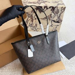 Designer Bag Shoulder Bag Handbag City tote bag Classic Brown and Black Monogram Bag Classic coated monogram canvas Smooth leather trim Bag Best Selling Commuter Bag - huaqiangbeibuy