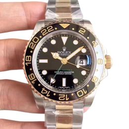 Rolex GMT Master 2 Root Beer 40mm Upgraded Jubilee Strap Automatic Stainless Steel Watch Bezel Men's Watch Sapphire Glass Case New Black Case