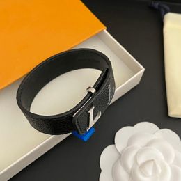 Luxury Men Leather Bracelet Bangle Black With Womens Birthday Gifts Bangle Hand Jewelry Christmas Fashion Style Gift Bracelet - huaqiangbeibuy