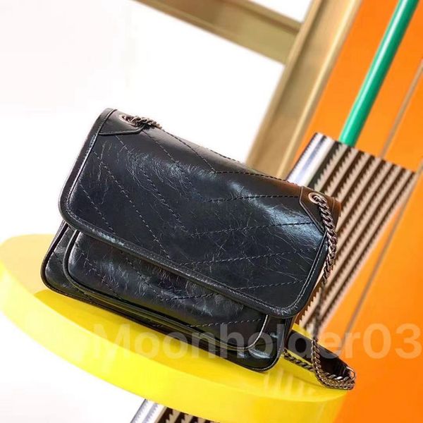 Handbag luxury designer niki shoulder bag waxy leather messenger bags women cross body bag Satchel lady vintage design sacoche fashion classic Stripes Turquoise - Bags, Luggage & Accessories - huaqiangbeibuy