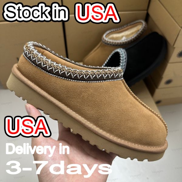 Tasman Slippers Designer Men Women Tazz Mustard Seed Chestnut Sand Fur Slides Sheepskin Classic Ultra Mini Platform Boot Winter Slip-on Shoes Suede Evelina Clog 35-47 - Shoes & Accessories - huaqiangbeibuy