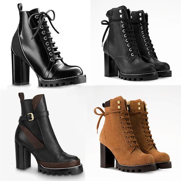 2026 New Designer Star Trail Ankle Boots Women High Heels Boot Classic Martin Desert Boots Girls Lady Suede Leather Boots Print Letter Platform Boot Shoes 013 - Shoes & Accessories - huaqiangbeibuy