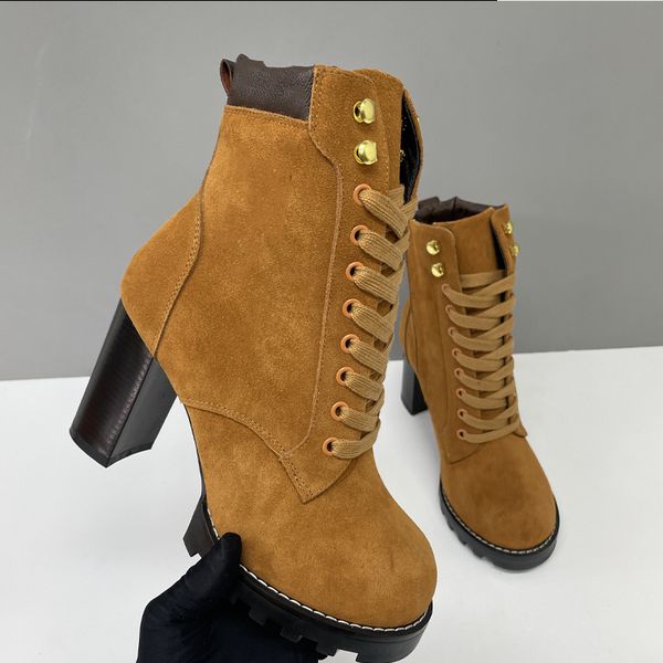 Suede Star Trail Boots Designer Women Boots Leather High Heels Winter Martin Boot Womens Ankle Booties Vintage Style 013 - Shoes & Accessories - huaqiangbeibuy