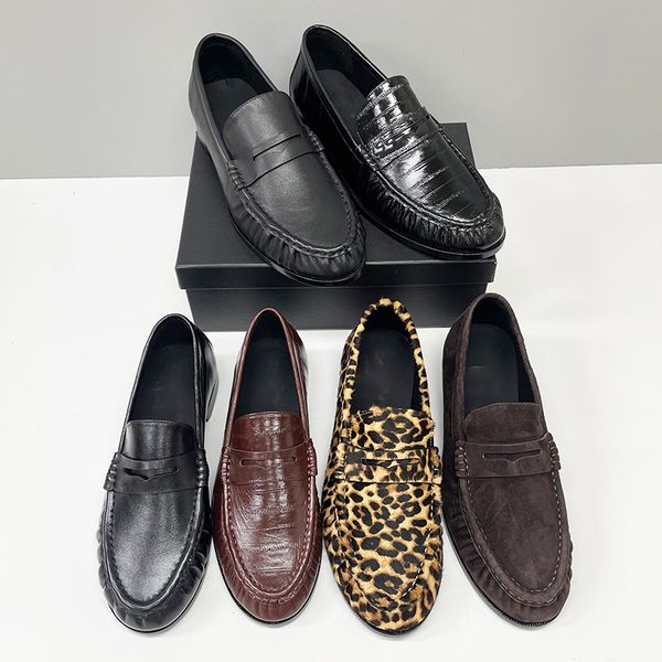 10A Designer Pleated Penny Loafers For Men Women Genuine Leather Le Loafer Mules Slippers Creased Suede Flat Shoes Large Size EU47 Dress Shoes 1137 - Shoes & Accessories - huaqiangbeibuy