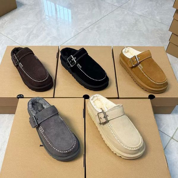 New Designer Evelina Clogs Tasman Slipper Winter Warm Slides Women Backless Loafers Goldenstar Platform Mules Boots Slippers Cozy Slip On Shoes 1179 - Shoes & Accessories - huaqiangbeibuy
