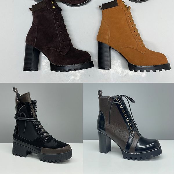 EU42 Designer Women Boots Winter Martin Boots Classic New Low High Heels Boots Vintage Print High QualityAnkle Boots Desert Boot Snow Shoes Winter Shoes 013 - Shoes & Accessories - huaqiangbeibuy
