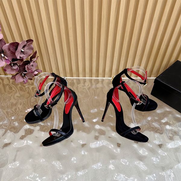 Designer Fashion Women Pointed Toe Dagger Stiletto Sandals Open Heel Suede High Heels Summer Open Heel High Heels 998 - Shoes & Accessories - huaqiangbeibuy