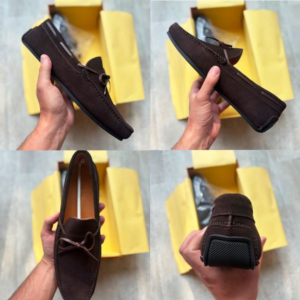 Designer Men Suede Bow Slip On Driving Loafers Low Top Oxford Shoes Soft Flat Moccasin Shoes Comfort Daily Walking Casual Business Footwear High Quality 948 - Shoes & Accessories - huaqiangbeibuy