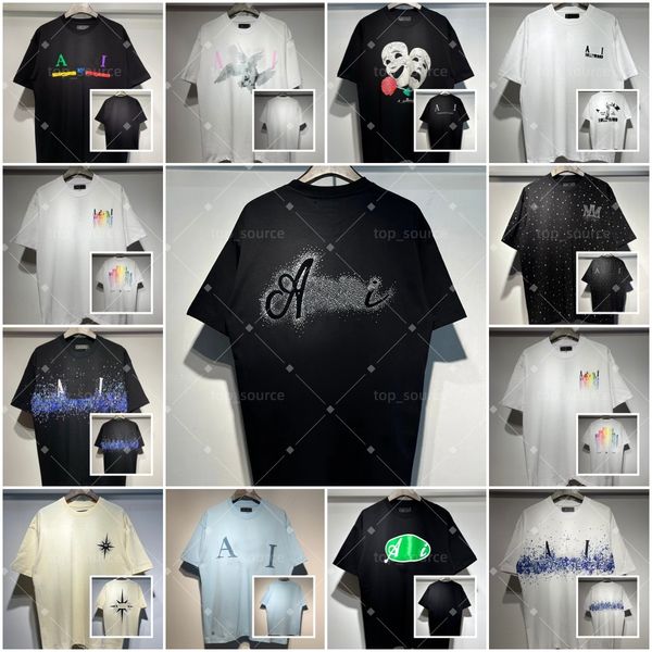 Unisex Minimalist Black White T-Shirt, Fashion Letter Print Short Sleeve Tee, Casual Loose Fit Cotton Graphic Top, Simple Streetwear Daily Casual Clothes for Men Women - Apparel - huaqiangbeibuy