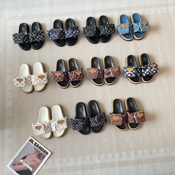 LV X Takashi Murakami Pool Pillow Comfort Mini Bag Decor Strap Platform Slide Sandals For Women Non Slip Thick Sole Casual Beach Vacation Slippers Multiple colors - Shoes & Accessories - huaqiangbeibuy