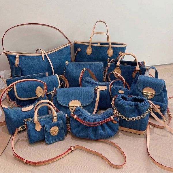 Designer High Quality Blue Denim Tote Bags Retro Women Shoulder Bag Fashion Crossbody Purses Classic Bucket Bag Backpack Wholesale Handbags Womens Purse PRPU - Bags, Luggage & Accessories - huaqiangbeibuy