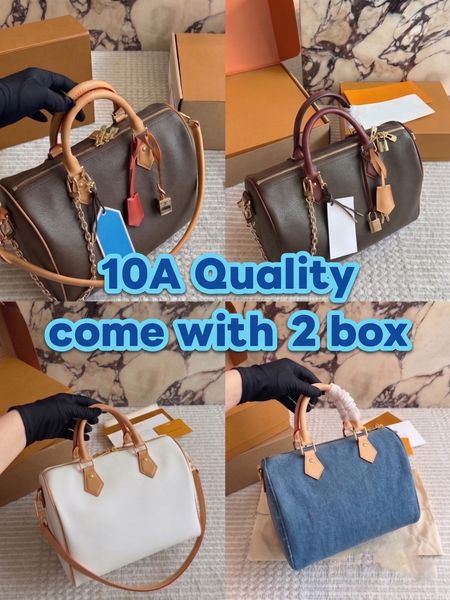 Premium Grade Womens Boston Duffle Bag Genuine Leather Classic Pattern Canvas Shoulder Bag Vintage Boston Crossbody Handbags Tote Fashion Purse Travel Bag PRPU - Bags, Luggage & Accessories - huaqiangbeibuy