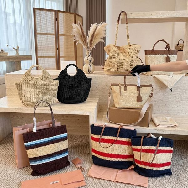 Designer Straw Beach Bags for Women Large Tote Women Crochet Handbags Summer Shoulder Bag Lady Travel Hobo Bag Purses Big Capacity Woven Shopper Holiday Bag PRPU - Bags, Luggage & Accessories - huaqiangbeibuy