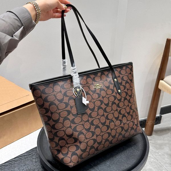 Designer Bag Luxury Bag Shoulder Bag Dark Brown tote bag Classic Large Capacity Canvas Bag Trendy Fall and Winter Must-Have Bag Metal Hardware Crossbody Bag - Bags, Luggage & Accessories - huaqiangbeibuy
