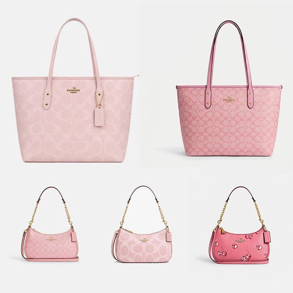 Pink Tote Bag Designer Bag Large Capacity Bag Women's Shopping Bag Canvas With Metal Hardware Classic Fall Winter Fashion BagClassic Fall/Winter Fashion Bag - Bags, Luggage & Accessories - huaqiangbeibuy
