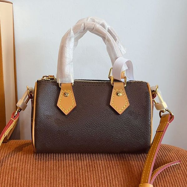 Shoulder Bags Top Designer Mini Nano 16cm Shoulder Bag Women Leather Denim Crossbody Luxury Brand Embossed Tote Purse Brown Flower Handbag billfold98 - Bags, Luggage & Accessories - huaqiangbeibuy