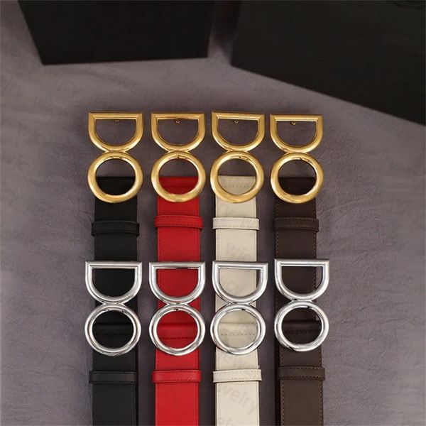 Classic Designer Mens Belt Width 4CM Genuine Leather Belts for Man Woman Smooth Buckle Gold Sliver 4 Colors Cowhide Letter Design - Fashion Accessories - huaqiangbeibuy