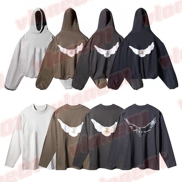 Mens Hoodies Man Women Designer White Dove Pattern Print Long Sleeve Hoodie Designers Womens Street Style Hip Hop Sweatshirt Size S-XL - Apparel - huaqiangbeibuy