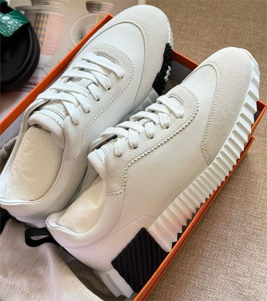 Designer Bouncing Series Sneakers Suede Leather Casual Men Women Trainers Patchwork Mesh Running Shoes Goatskin Breathable Outdoor Sneakers1 - Shoes & Accessories - huaqiangbeibuy